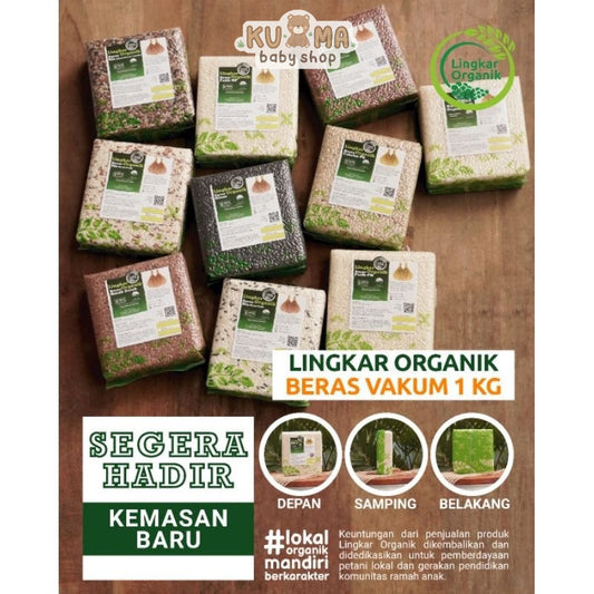 BERAS ORGANIK - 1KG | Lingkar Organik - Organic Rice MPASI | Beras Merah Hitam Cokelat