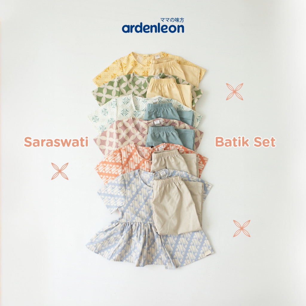ARDENLEON Setelan Anak Perempuan Saraswati Batik Set 2.0