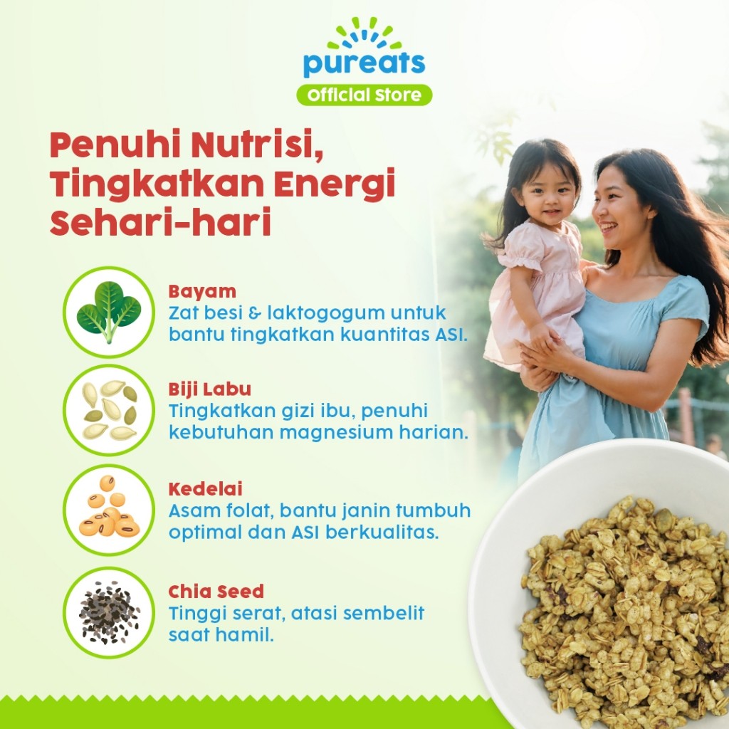 Pureats Granola Crunch - ASI Booster Plus - Sereal Sarapan Sehat