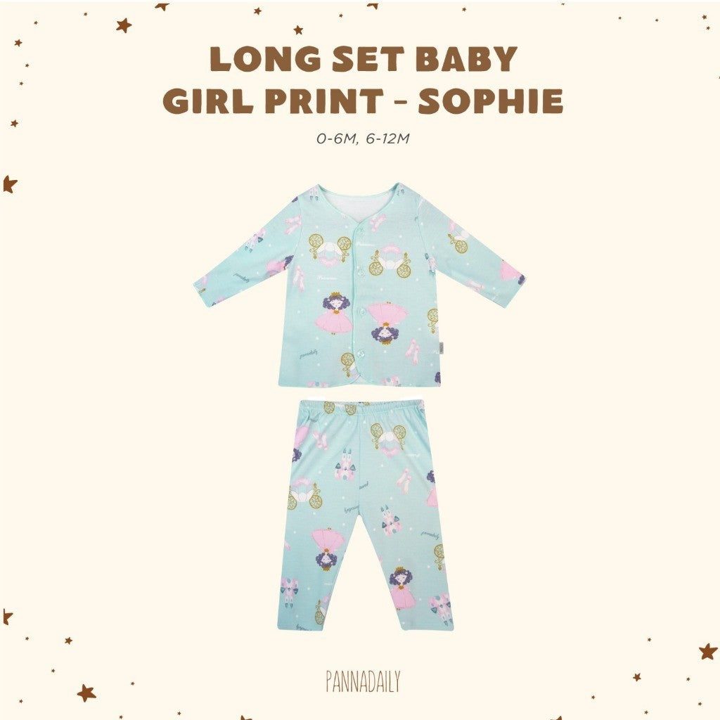 BOHOPANNA - PANNADAILY - LONG SET BABY GIRL PRINT - Setelan Baju Bayi Perempuan