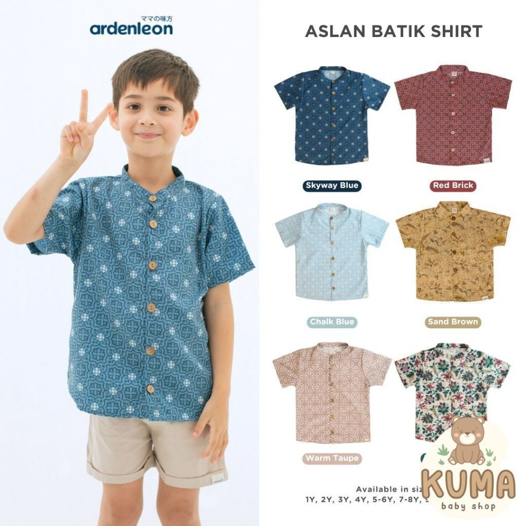 ARDENLEON Atasan Kemeja Anak Laki Laki Aslan Batik Shirt