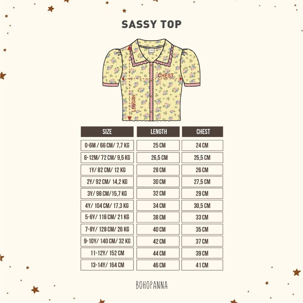 BOHOPANNA - SASSY TOP - Atasan Anak Perempuan 2424
