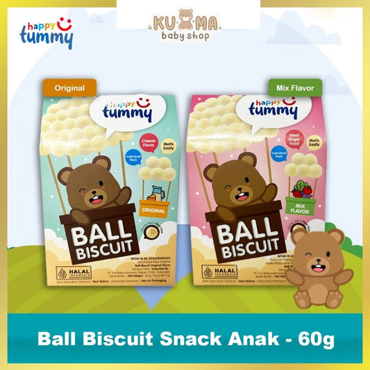 Happy Tummy Ball Biscuit Snack Anak 1 - 3 tahun 60g