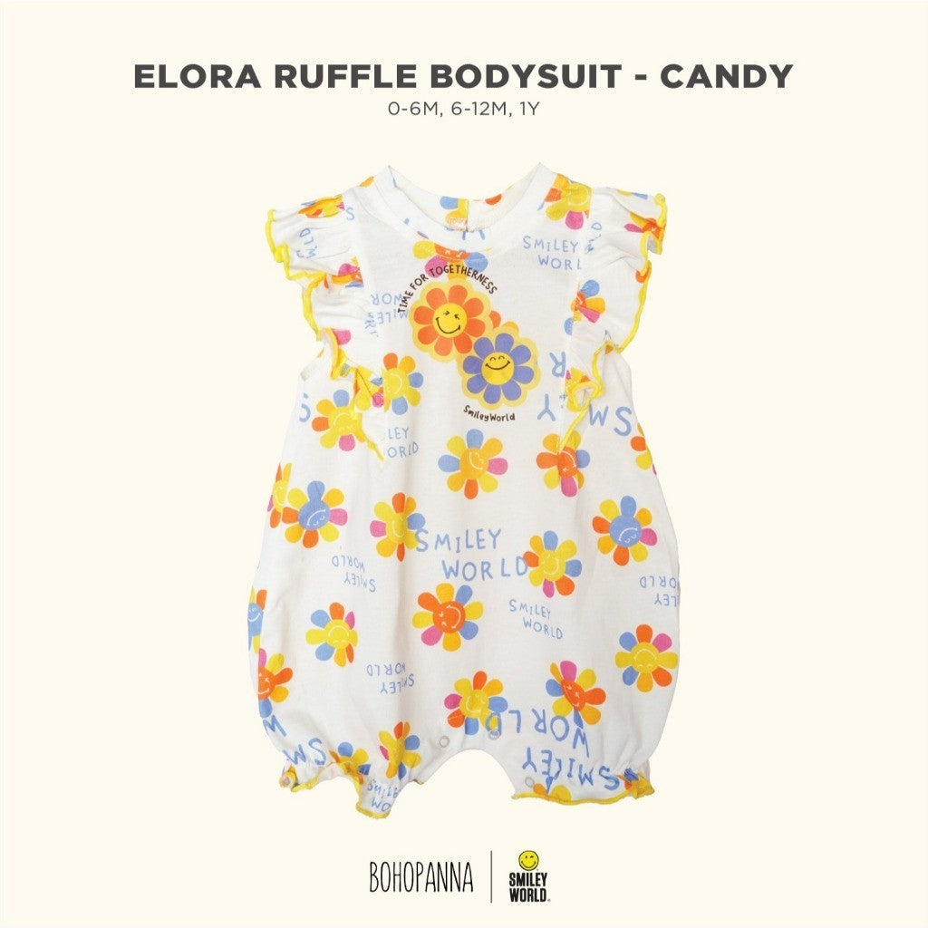 BOHOPANNA - BOHOPANNA X SMILEY - ELORA RUFFLE BODYSUIT - Jumper Bayi Perempuan