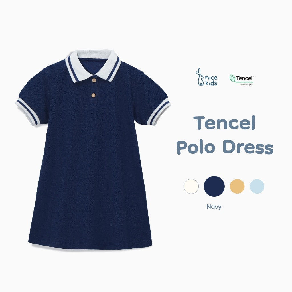 Nice Kids - Tencel Polo Dress (Dress Anak Perempuan Premium 1-6 Tahun)