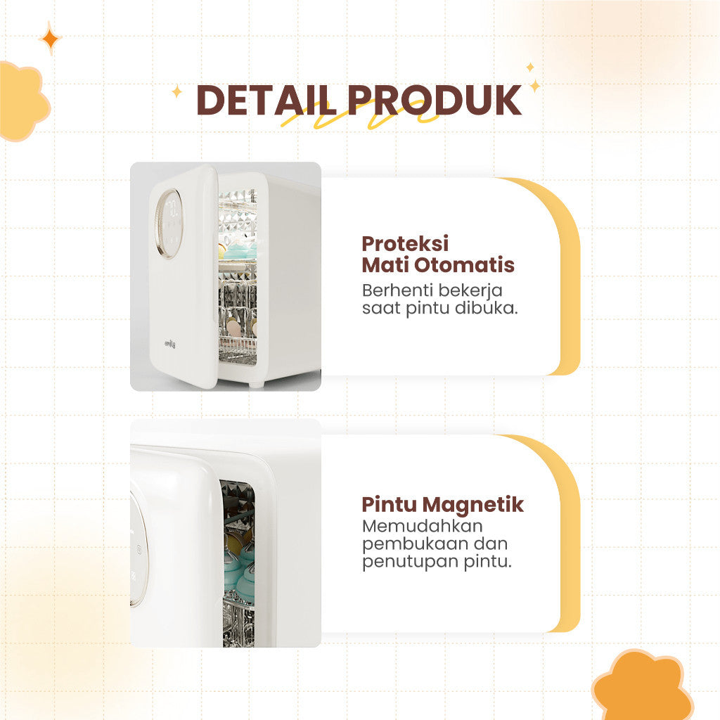 EMILY UV Sterillizer & Dryer 20L | 150 Watt | Pengering & Steril Botol Susu Bayi