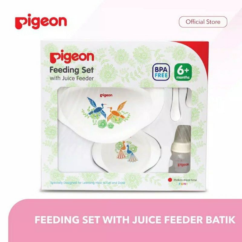 PIGEON Feeding Set With Juice Feeder - Batik