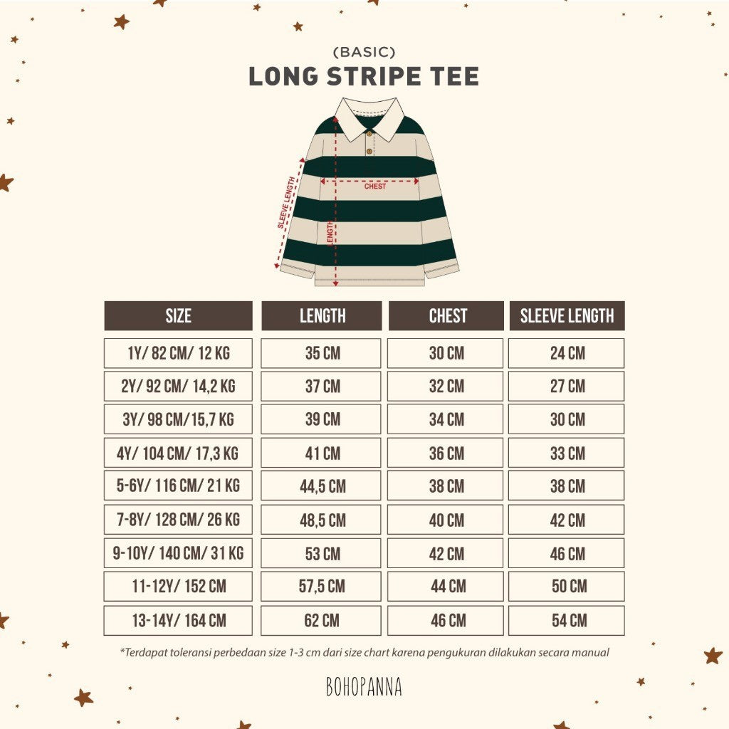 BOHOPANNA - LONG STRIPE TEE - Atasan Anak Lengan Panjang