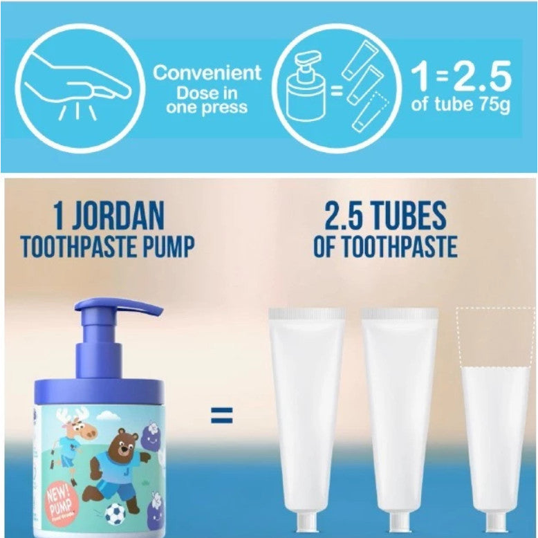 Jordan Kids Toothpaste Step 2 Pump/Refill 188gr Grape Odol Pasta Gigi Anak 6 -12 Tahun