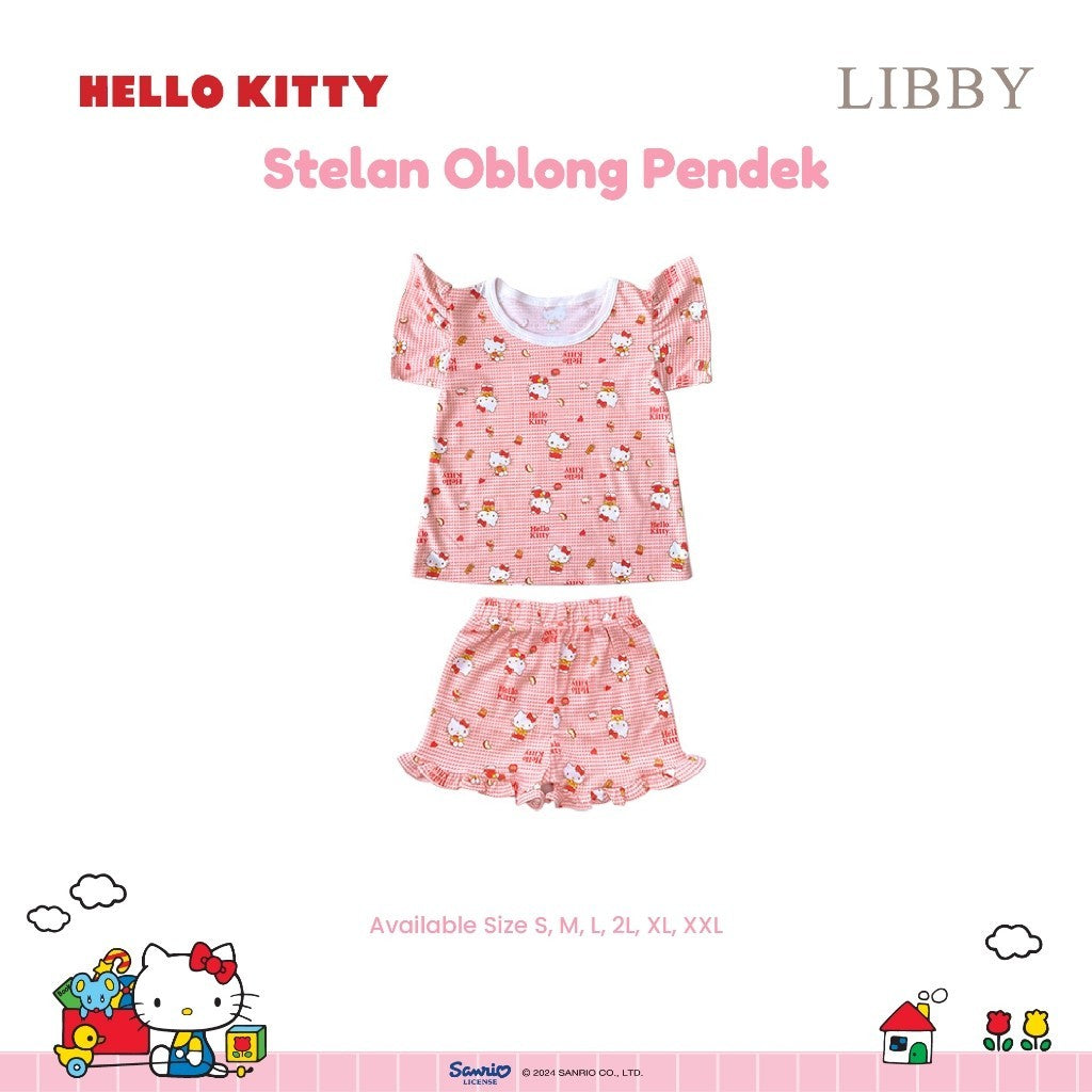 LIBBY Sanrio Setelan Piyama Oblong Anak Perempuan Kuromi Cinnamoroll Hello Kitty (1 Stel)