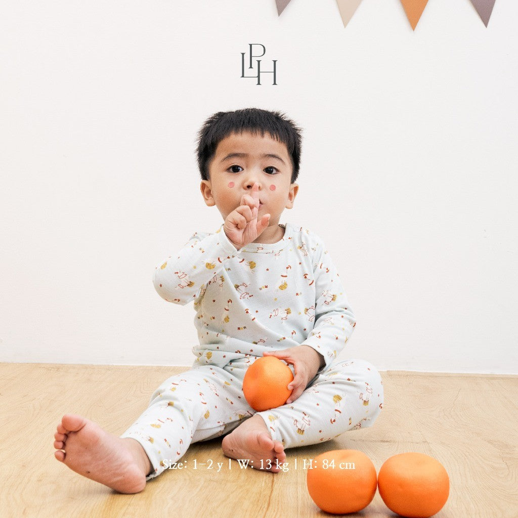Little Palmerhaus - Little Wear Shoulder Button Long Set 26.0 (Setelan Anak Lengan Panjang)