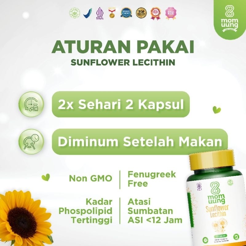 PROMO Mom Uung Sunflower Lecithin 30 Kapsul Melancarkan Sumbatan ASI Free Susu Milkflow