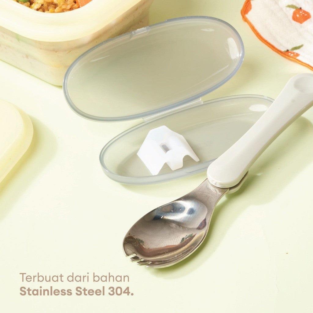 Little Dimple Kid's Foldable Spork Spoon Fork Lipat Sendok Garpu Anak