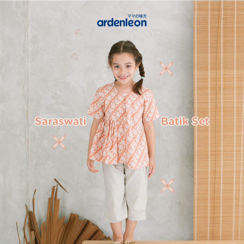 ARDENLEON Setelan Anak Perempuan Saraswati Batik Set 2.0
