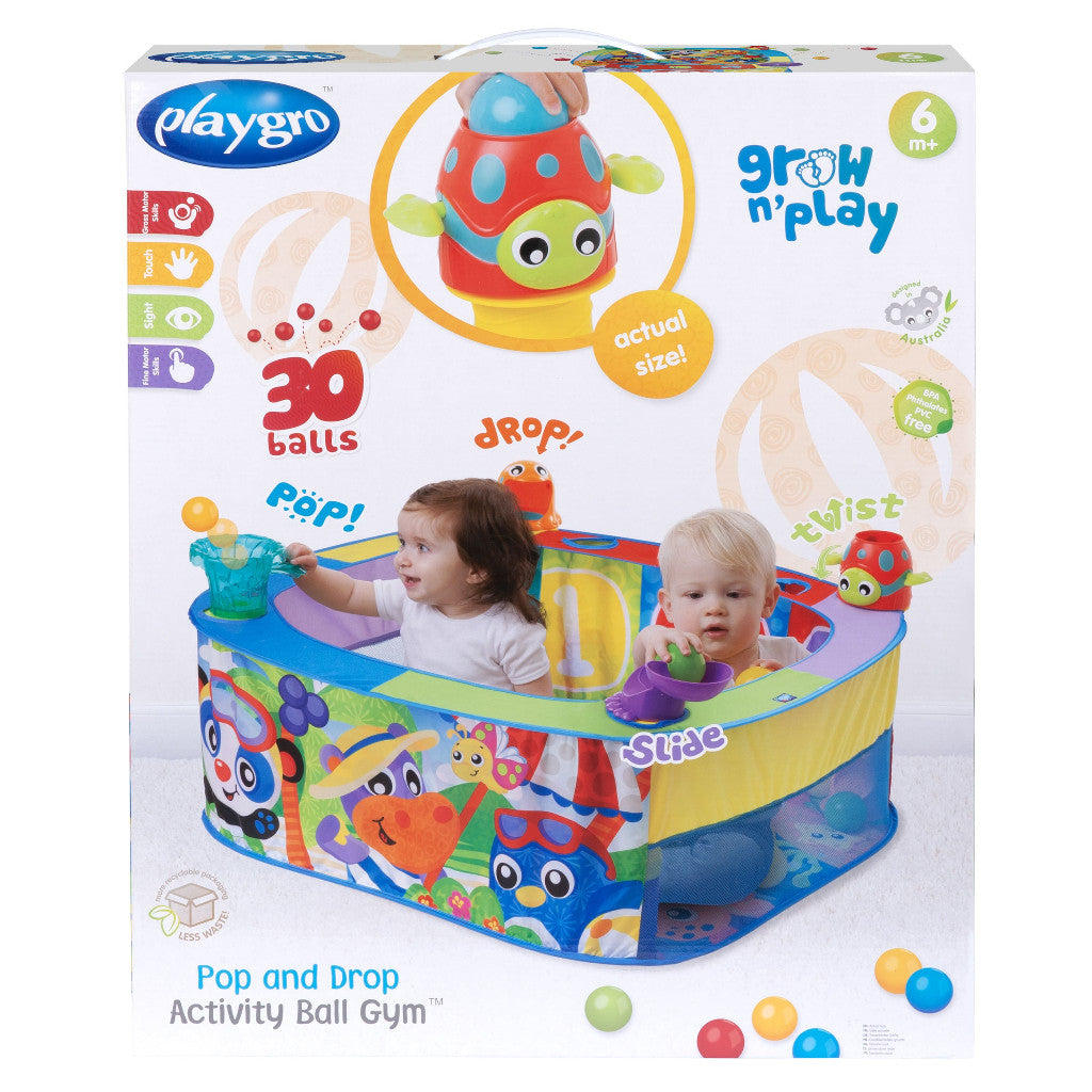Playgro Baby Pop And Drop Activity Ball Gym - Matras Bermain Anak Bayi Balita