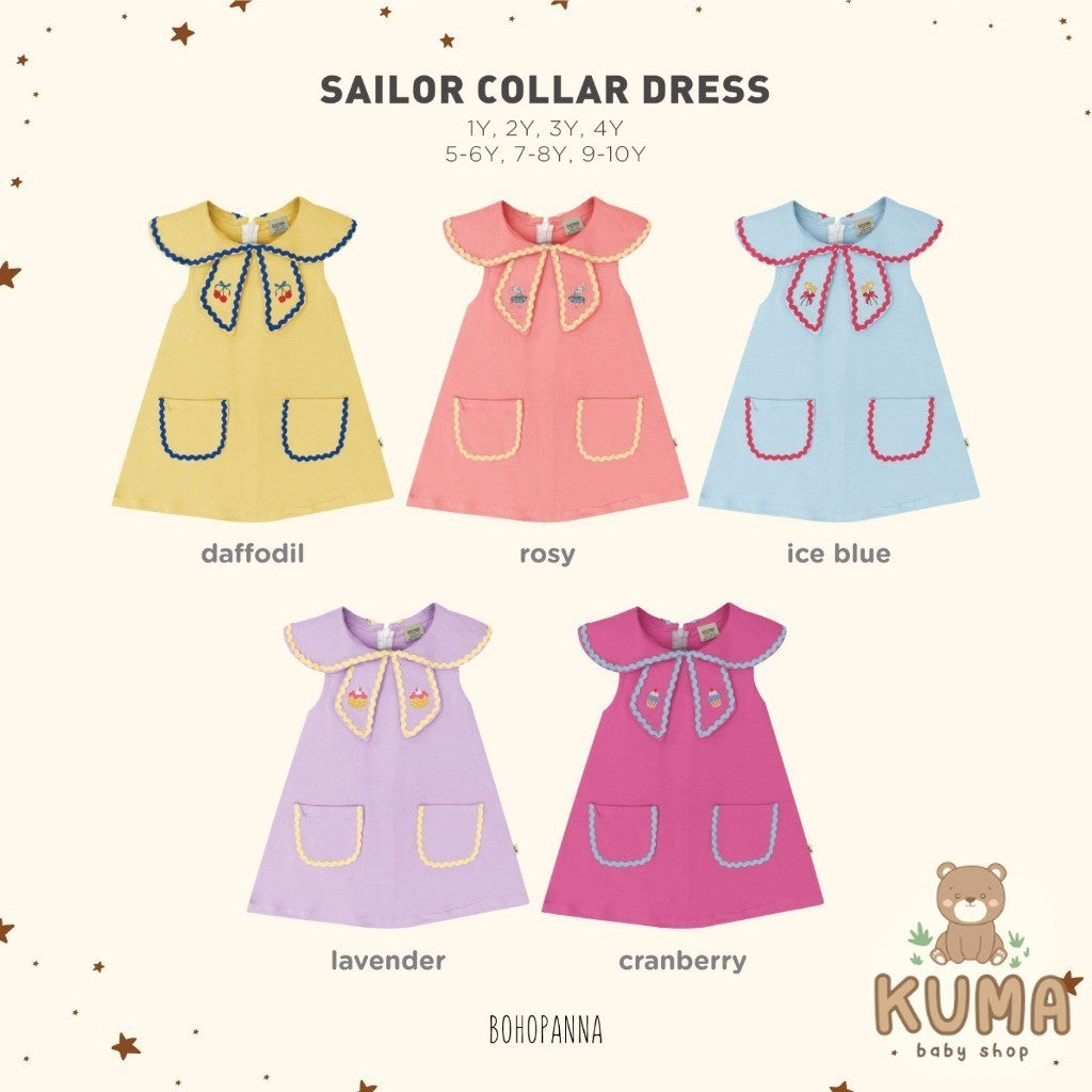 BOHOPANNA - SAILOR COLLAR DRESS - Dress Anak Perempuan