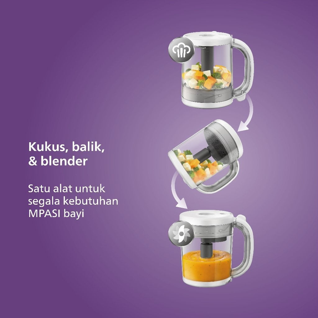 Philips Avent | Food Processor | Alat MPASI | Blender Menyimpan Memanaskan Defrost MPASI | 4 in 1 | SCF883/01