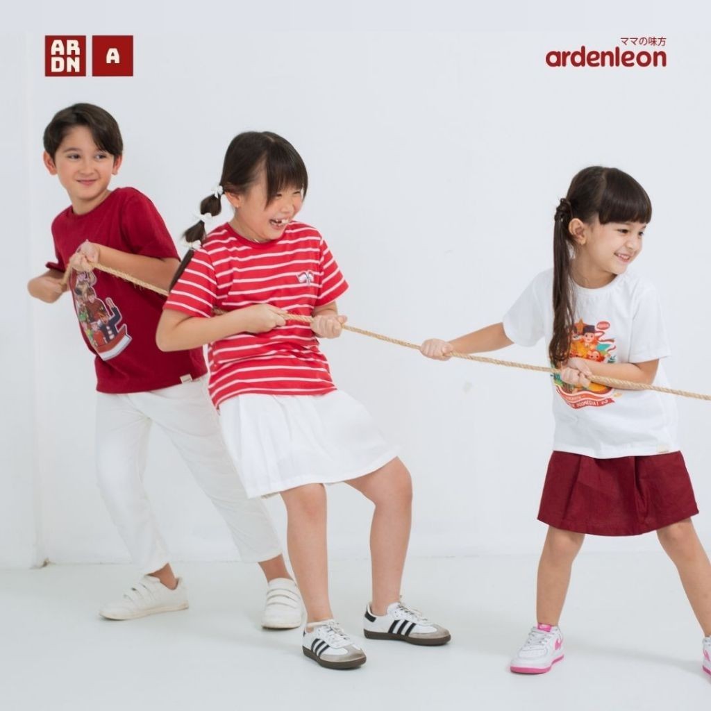 ARDENLEON Atasan Kaos Anak Basic T-Shirt Kemerdekaan 17 Agustus Indonesia