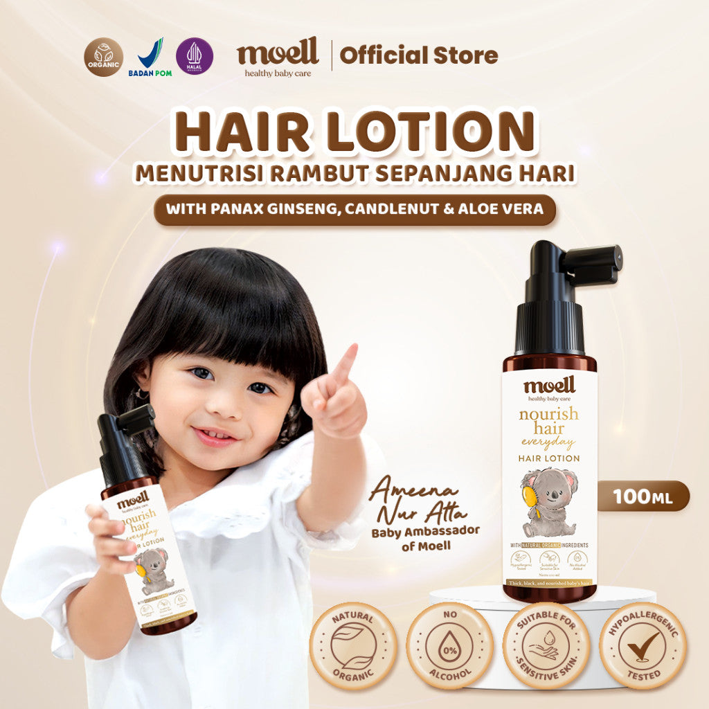 Moell Nourish Hair Everyday / Lotion Baby 100 ml Rambut Lebat Bayi