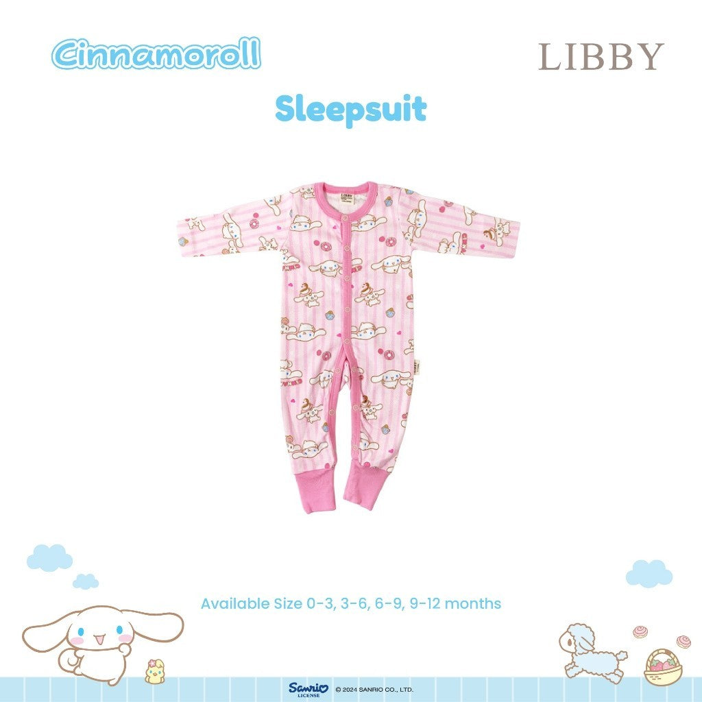 LIBBY Sanrio Premium Baju Tidur Bayi Sleepsuit Bodysuit Romper Bayi Perempuan Kuromi Cinnamoroll Hello Kitty (1 PCS/PACK)