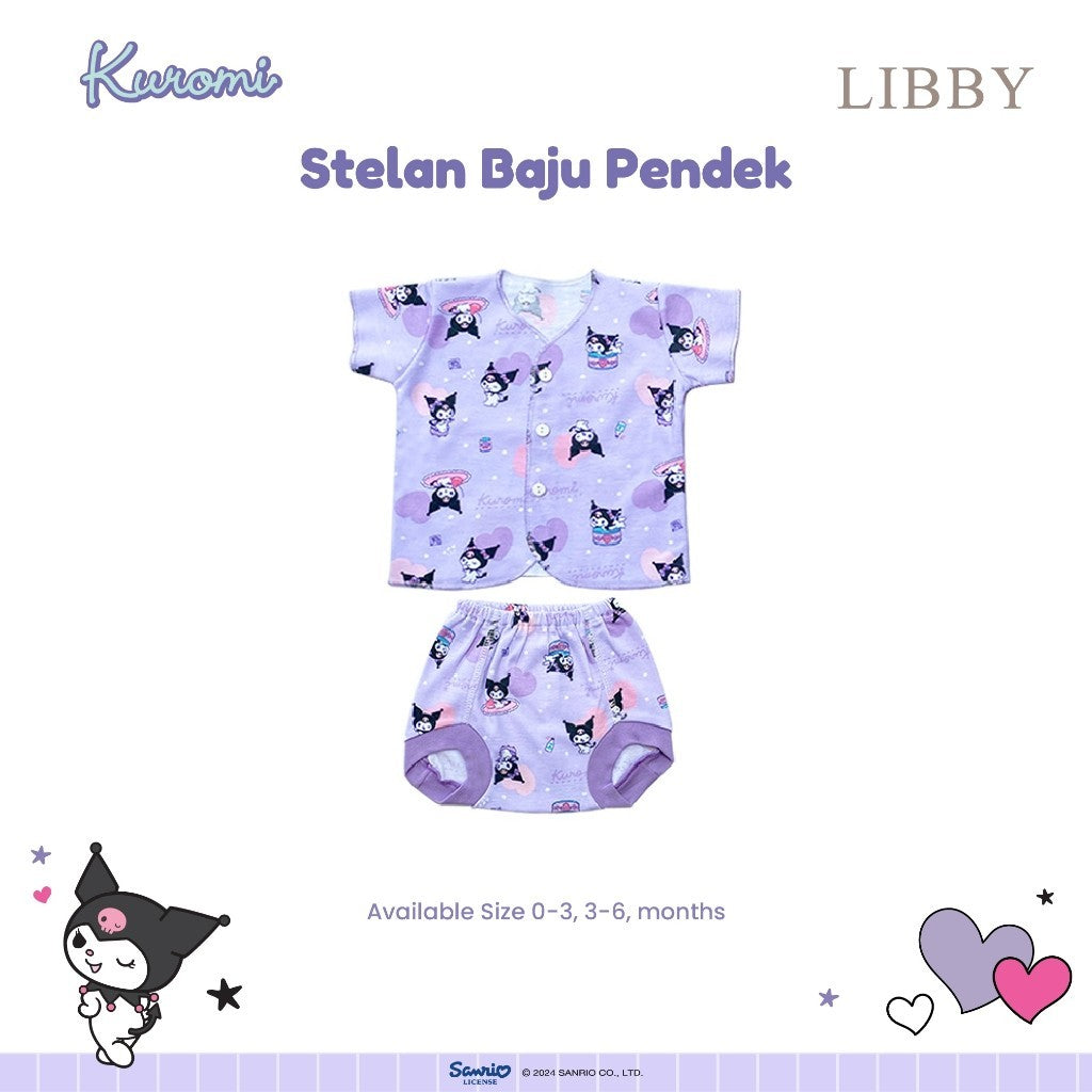 LIBBY Sanrio Setelan Piyama Baju Kancing Newborn Bayi & Anak Kecil Perempuan Kuromi Cinnamoroll Hello Kitty (1 Stel)