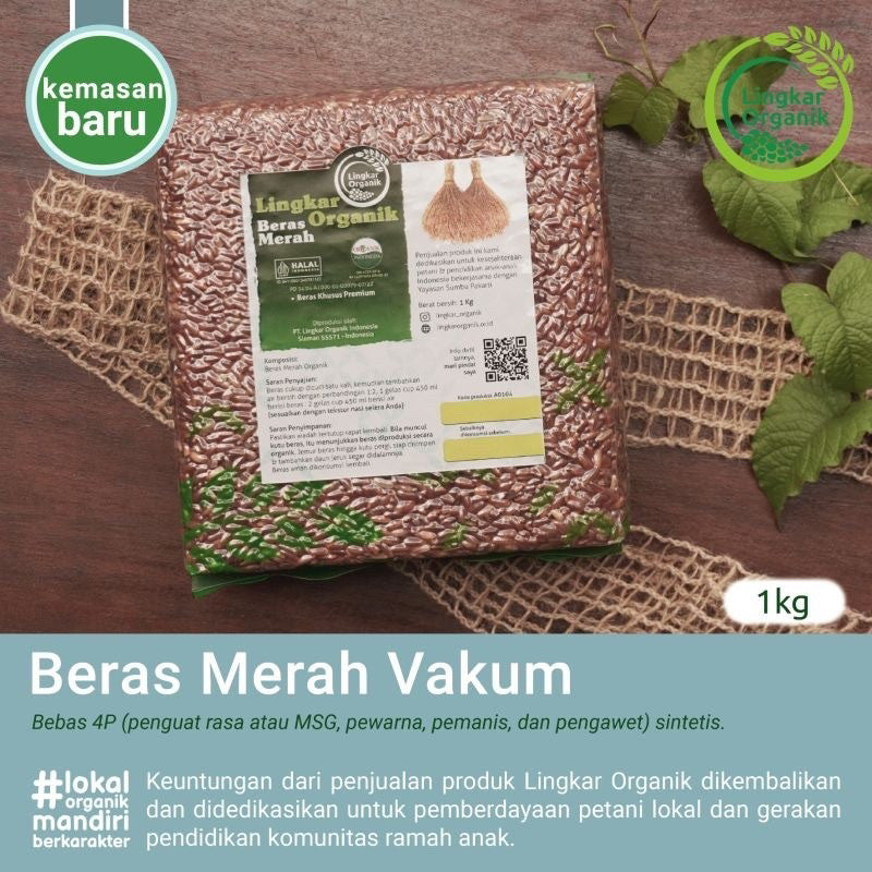 BERAS ORGANIK - 1KG | Lingkar Organik - Organic Rice MPASI | Beras Merah Hitam Cokelat