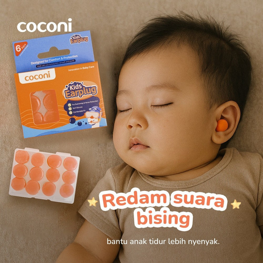 Coconi Kids Earplug | Pelindung / Penutup Telinga Anak Silikon Anti Bising Anti Air untuk Tidur Renang Traveling