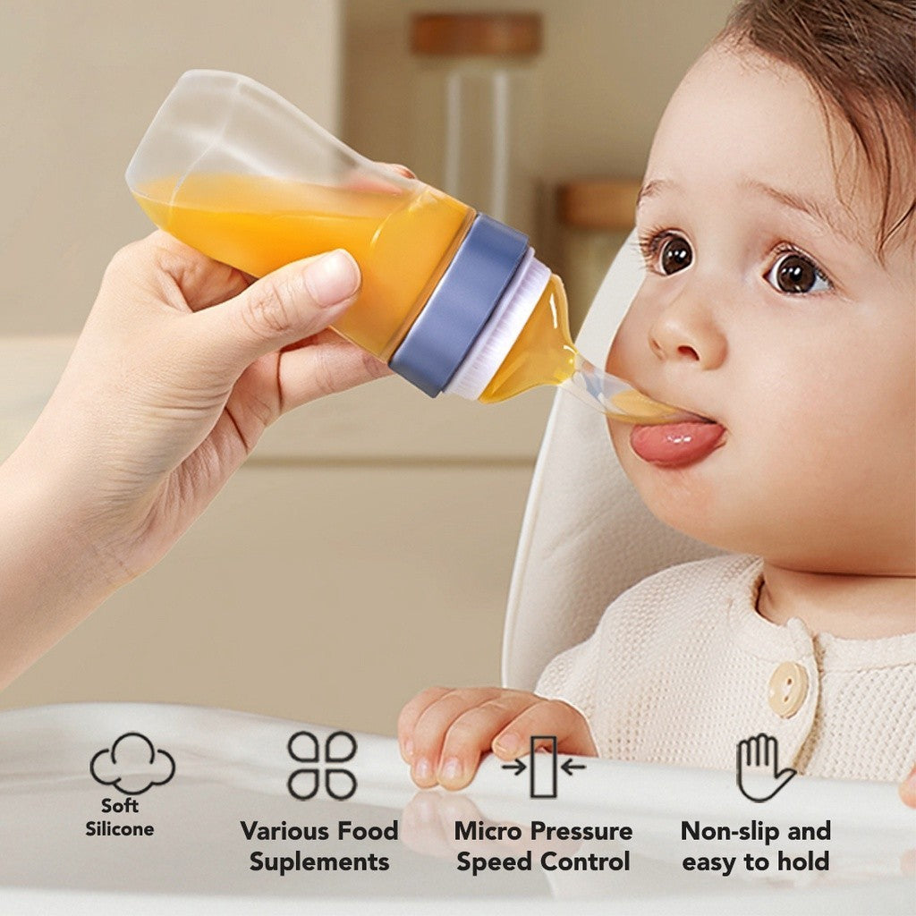Sakumini Squeeze Spoon Feeder Silicone Botol Sendok Makan Mpasi Bayi