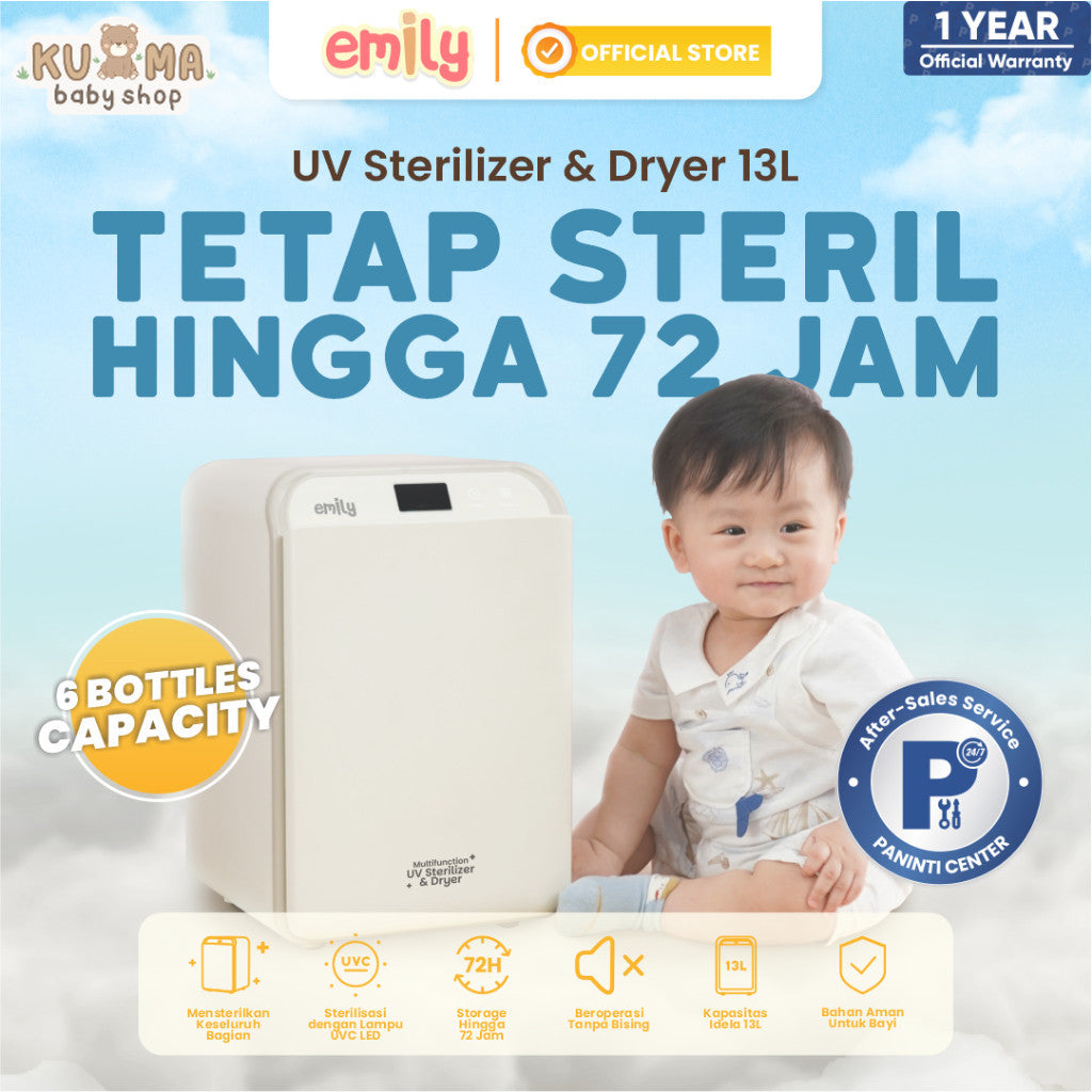 EMILY UV Sterillizer & Dryer 13L | 120 Watt | Pengering & Steril Botol Susu Bayi EST-19908