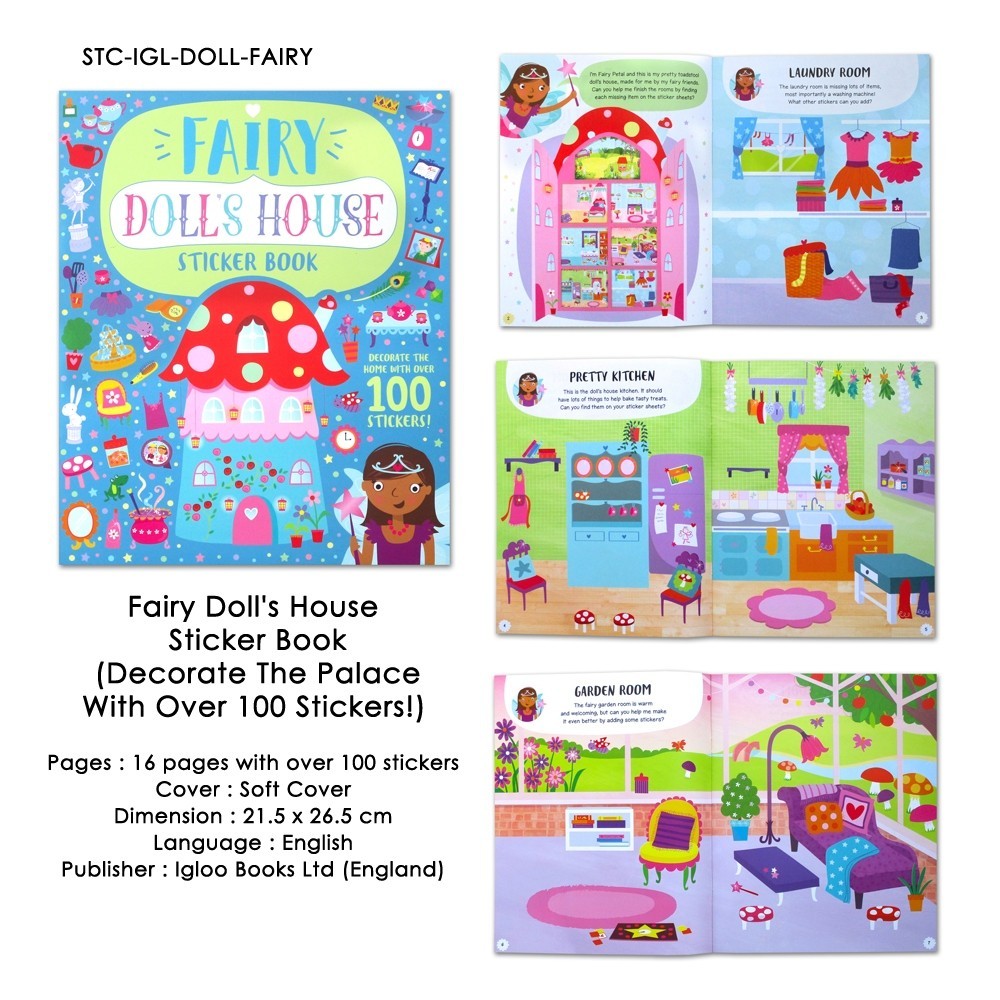 Mermaid/Ballerina/Fairy/Princess Doll's House Sticker Book (Decorate The Palace With Over 100 Stickers!) [Igloo Books]