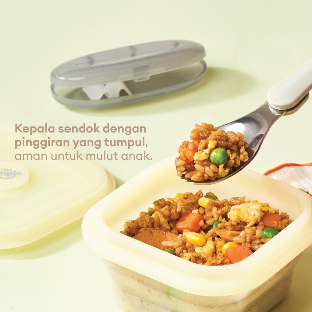 Little Dimple Kid's Foldable Spork Spoon Fork Lipat Sendok Garpu Anak
