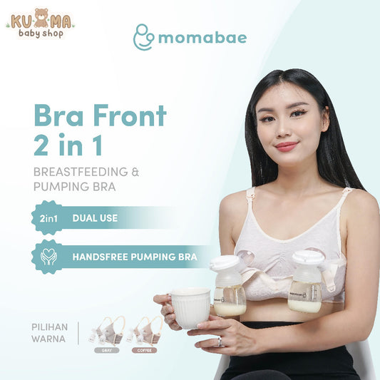 MOMABAE - Front 2 in 1 Bra Menyusui | Pumping Bra & Nursing Bra & Maternity Bra | Comfort Bra