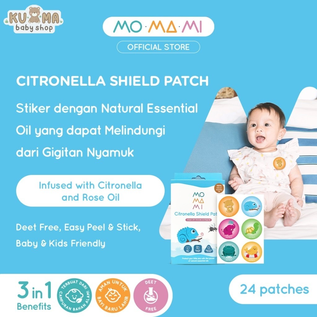 Momami Citronella Mosquito Shield Anti-Repellent Patch - Sticker Anti Nyamuk Anak 100% Bahan Alami