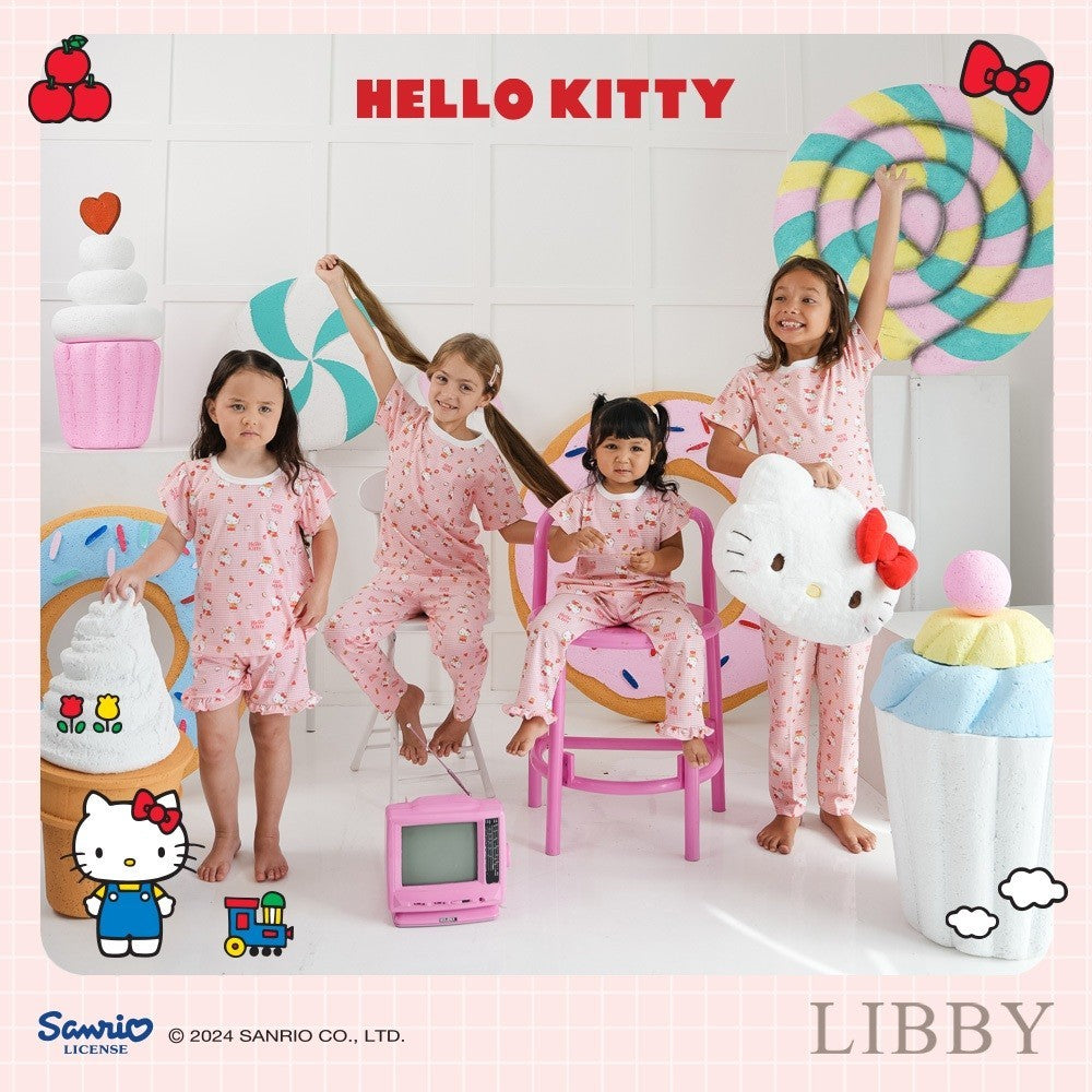 LIBBY Sanrio Bundling Perlengkapan Bayi Kuromi Cinnamoroll Hello Kitty (3 Pcs) Bedong | Sarung Tangan & Kaki Bayi | Topi Tali | Slaber