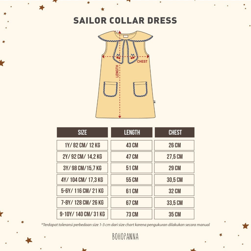 BOHOPANNA - SAILOR COLLAR DRESS - Dress Anak Perempuan