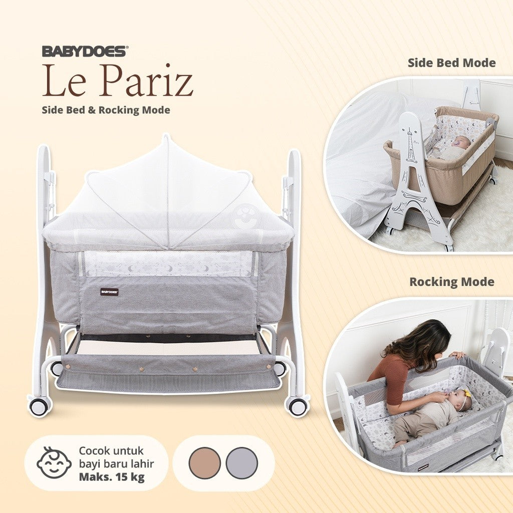 BABYDOES BOX CH 1634 LE PARIZ SIDE BED & ROCKING MODE