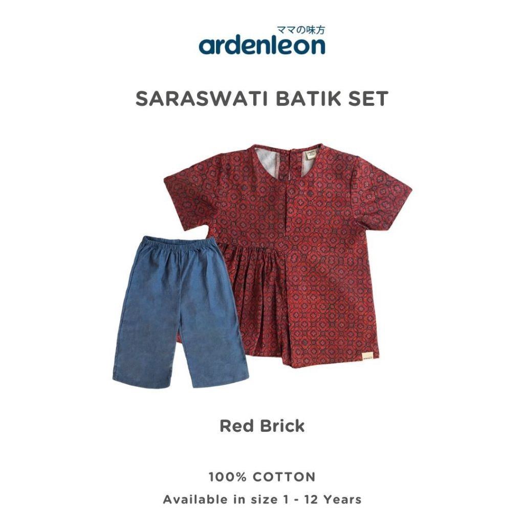 ARDENLEON Setelan Anak Perempuan Saraswati Batik Set 2.0