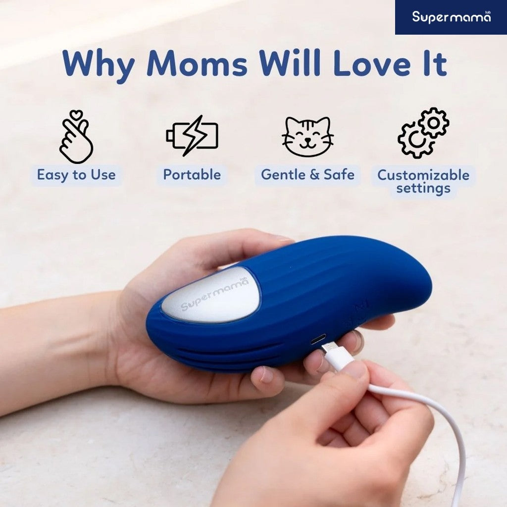 Supermama Lab Flow Lactation Massager | Alat Pijat Laktasi ASI dengan Mode Penghangat dan Pendingin | Breast Relaxant Atasi Sumbatan ASI & Redakan Nyeri Payudara | Pijat Panas/Dingin |