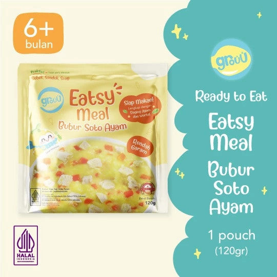 Grouu - Eatsy Meals - Bubur bayi instan atau siap saji, MPASI 6 bulan+ HALAL