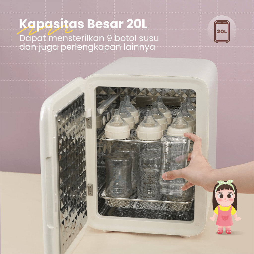 EMILY UV Sterillizer & Dryer 20L | 150 Watt | Pengering & Steril Botol Susu Bayi