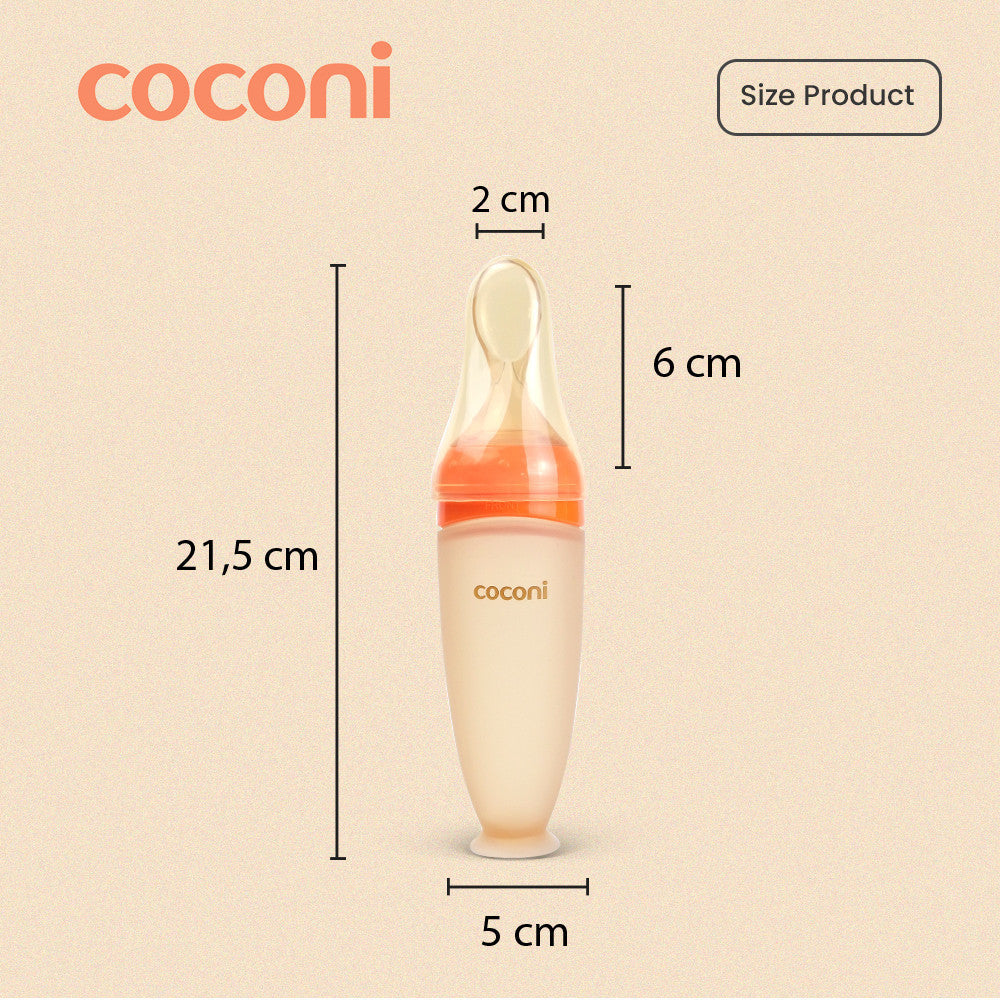 Coconi Silicone Baby Feeder Spoon | Sendok Botol Makan Bayi MPASI FOOD GRADE 120ml