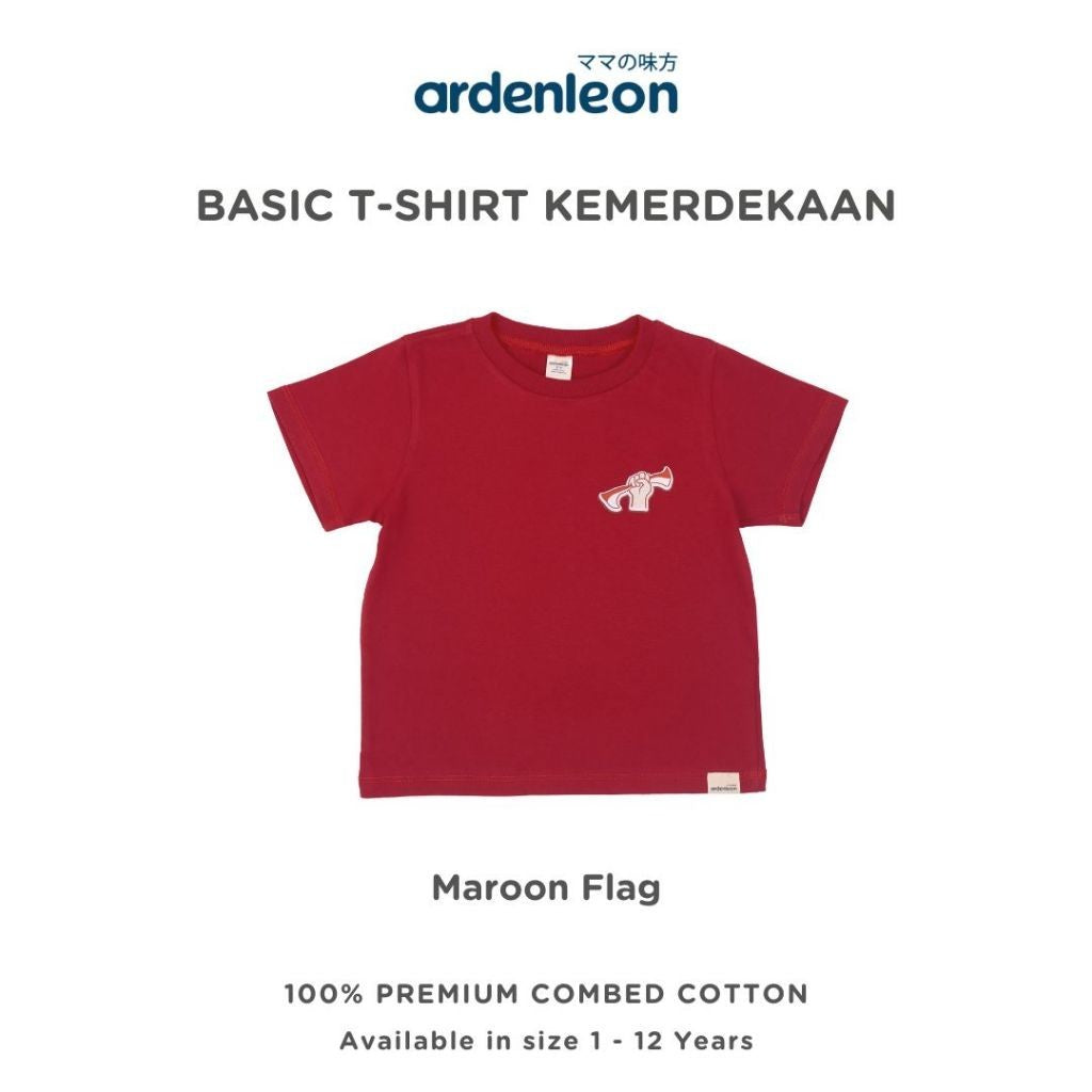 ARDENLEON Atasan Kaos Anak Basic T-Shirt Kemerdekaan 17 Agustus Indonesia
