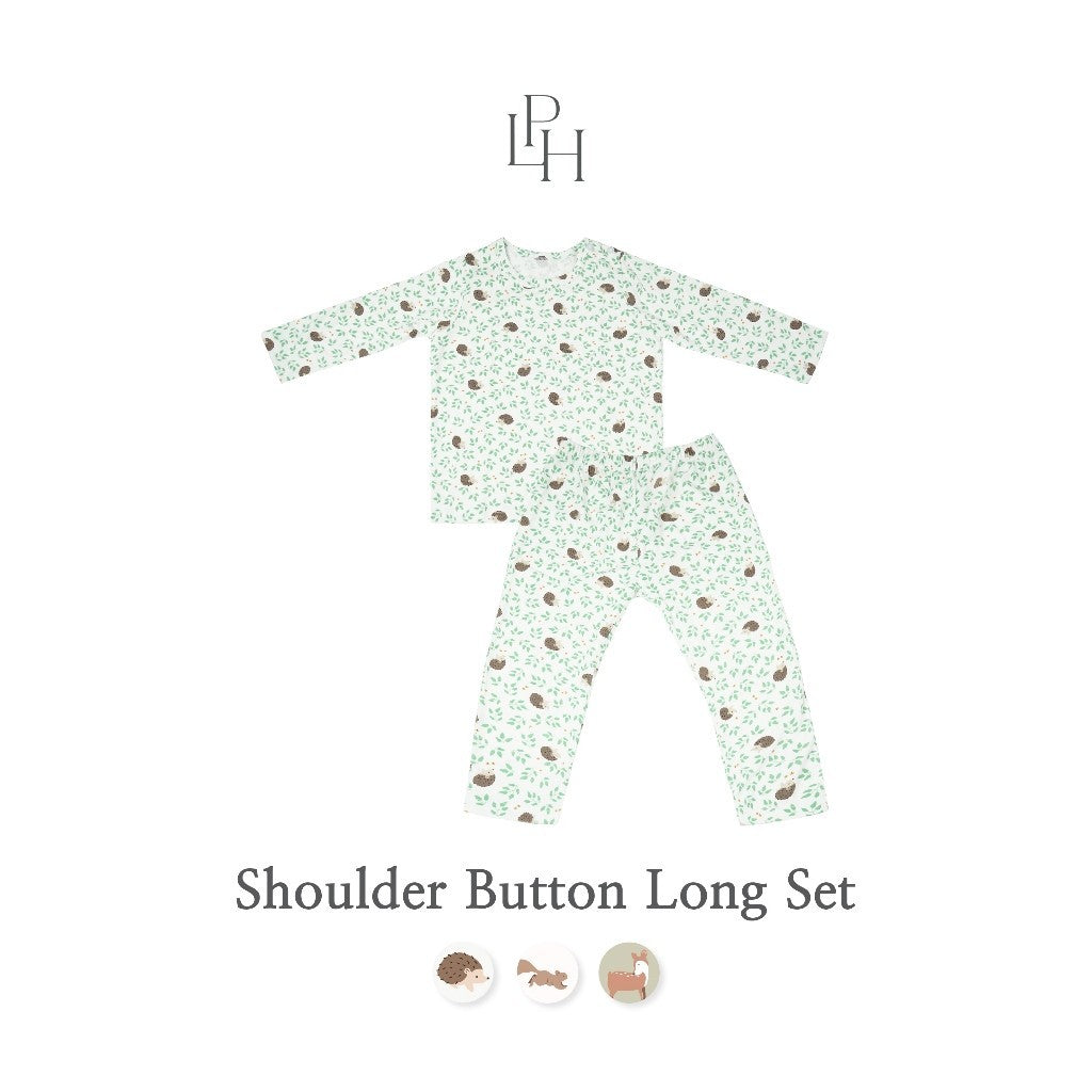 Little Palmerhaus - Little Wear Shoulder Button Long Set 24.0 (Setelan Anak Lengan Panjang)