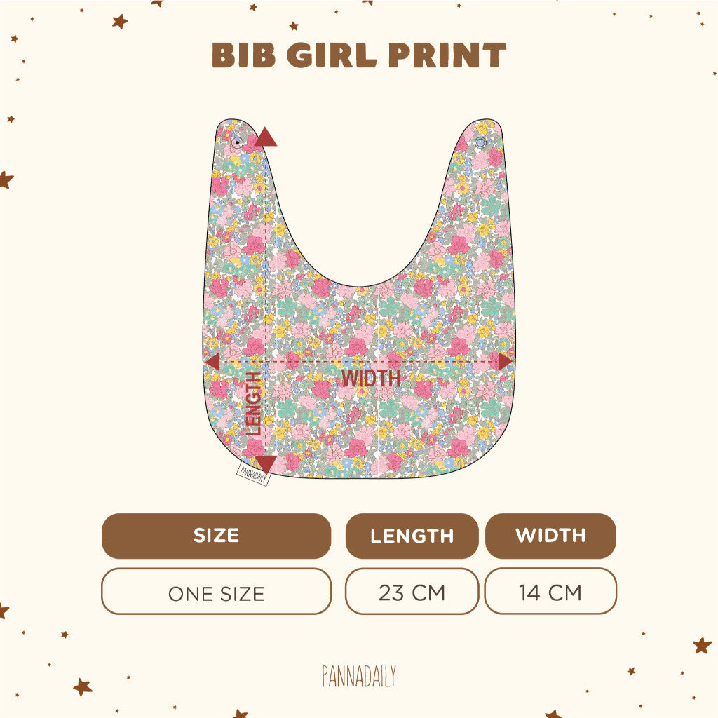 BOHOPANNA - PANNADAILY - PANNA DAILY - BABY & BAYI - BIB GIRL PRINT - BIB RUFFLE - Slabber Bayi