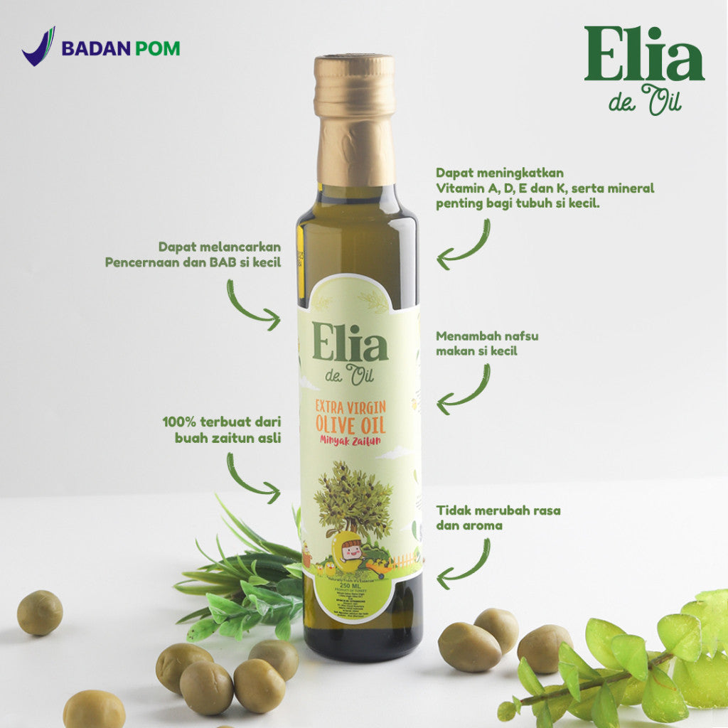 ELIA DE OIL Olive Oil / Extra Virgin Olive Oil for Kids / Minyak Zaitun Anak / MPASI Anak