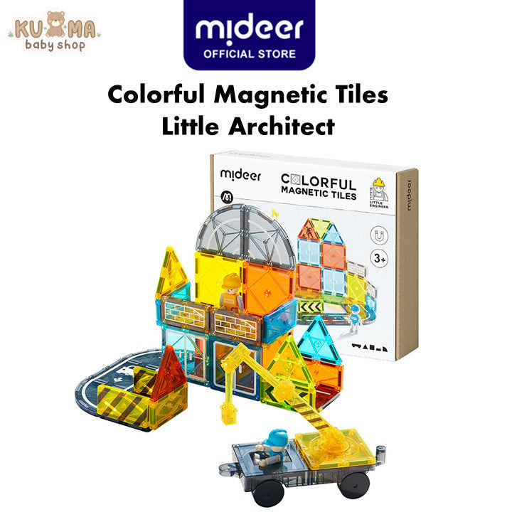Mideer Colorful Magnetic Tiles - Little Architect Mainan Edukasi Anak MD4289