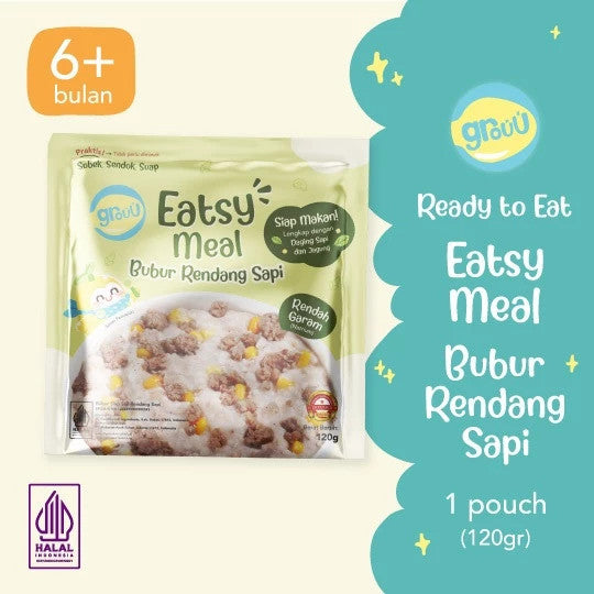 Grouu - Eatsy Meals - Bubur bayi instan atau siap saji, MPASI 6 bulan+ HALAL