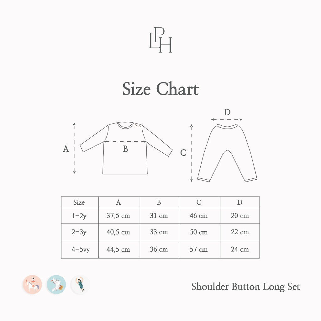 Little Palmerhaus - Little Wear Shoulder Button Long Set 26.0 (Setelan Anak Lengan Panjang)