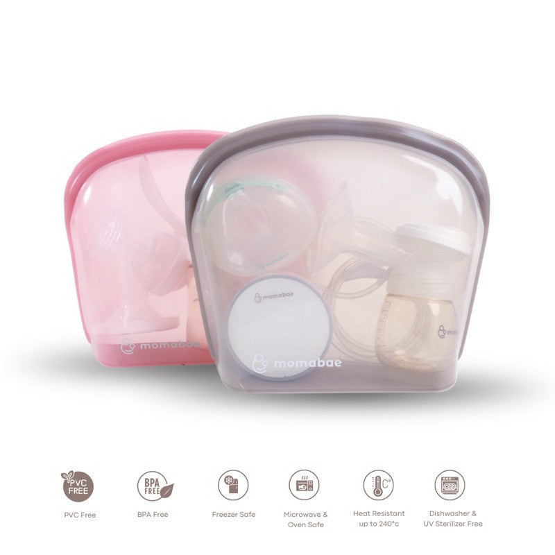 Momabae - Premium Silicone 2000 mL - FDA & LFGB Approved | Silicone Bag Food Grade | Penyimpanan Pompa Asi | Mpasi