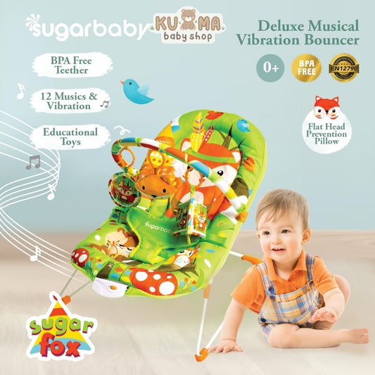 Sugar Baby Deluxe Musical Vibration Bouncer 1 Recline - Sugar Fox